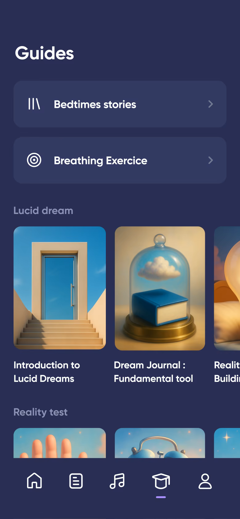 Lucid dreaming guide in Dreamly